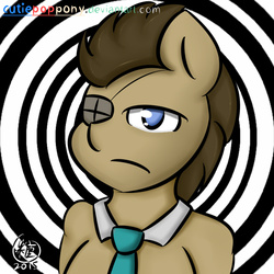 Size: 800x800 | Tagged: safe, artist:cutiepoppony, doctor whooves, time turner, earth pony, anthro, g4, circle, male, necktie, solo, unhappy