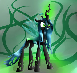 Size: 900x861 | Tagged: dead source, safe, artist:kurovonwolfgang, queen chrysalis, changeling, changeling queen, g4, female, solo