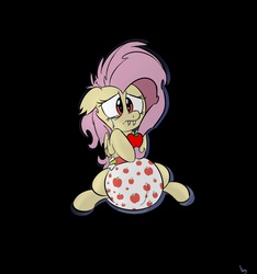 Size: 1200x1280 | Tagged: safe, artist:kogoreus, fluttershy, g4, apple, diaper, diaper fetish, female, flutterbat, food, non-baby in diaper, poofy diaper, solo