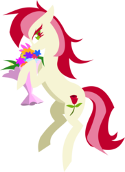 Size: 1024x1410 | Tagged: safe, artist:pixernosse, roseluck, earth pony, pony, g4, bouquet, female, mare, simple background, solo, transparent background