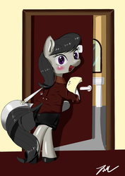 Size: 1500x2118 | Tagged: safe, artist:camaine, octavia melody, earth pony, pony, g4, bipedal, clothes, female, solo