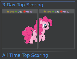 Size: 328x253 | Tagged: safe, pinkie pie, derpibooru, g4, exploitable meme, female, fourth wall, juxtaposition, juxtaposition win, meme, meta, pinkie roll mosaic, solo