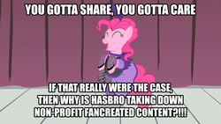 Size: 1280x720 | Tagged: safe, artist:kwark85, screencap, pinkie pie, g4, adventure in the comments, drama, duckery in the comments, female, hasbro, image macro, lucifer hasbro, meme, op is trying to start shit, solo, text
