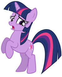 Size: 3457x4328 | Tagged: artist needed, safe, artist:kwark85, twilight sparkle, pony, unicorn, g4, bipedal, female, looking down, rearing, simple background, solo, stepping on something, transparent background, unicorn twilight, vector, worried