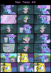 Size: 2000x2880 | Tagged: safe, artist:kwark85, spike, trixie, twilight sparkle, pony, unicorn, comic:tiny twily, g4, comic, female, high res, magic, mare, pony in a bottle, royal guard, telekinesis, unicorn twilight