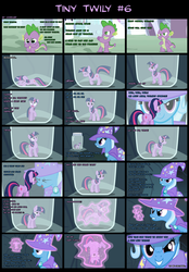 Size: 2000x2880 | Tagged: safe, artist:kwark85, spike, trixie, twilight sparkle, pony, unicorn, comic:tiny twily, g4, comic, female, high res, jar, magic, mare, pony in a bottle, telekinesis, unicorn twilight