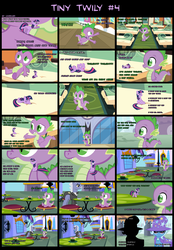 Size: 2000x2880 | Tagged: safe, artist:kwark85, spike, trixie, twilight sparkle, pony, unicorn, comic:tiny twily, g4, comic, female, high res, mare, train, unicorn twilight