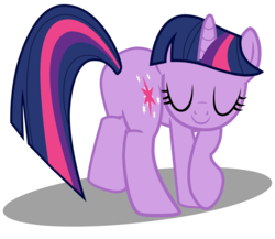 Size: 3150x2733 | Tagged: safe, artist:kwark85, twilight sparkle, pony, unicorn, a canterlot wedding, g4, behaving like a cat, butt, female, flexible, high res, plot, simple background, solo, squishy, transparent background, twibutt, twilight cat, unicorn twilight, vector