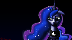 Size: 1920x1080 | Tagged: safe, artist:tsaritsaluna, princess luna, g4, female, moon, sad, solo