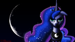 Size: 1920x1080 | Tagged: safe, artist:tsaritsaluna, princess luna, g4, female, moon, solo