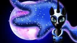 Size: 1920x1080 | Tagged: safe, artist:tsaritsaluna, nightmare moon, g4, armor, female, full moon, moon, solo