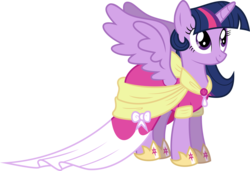 Size: 6992x4787 | Tagged: safe, artist:krusiu42, twilight sparkle, alicorn, pony, g4, magical mystery cure, .svg available, absurd resolution, alternate hairstyle, clothes, coronation dress, cute, derp, dress, female, mare, simple background, solo, transparent background, twiabetes, twilight sparkle (alicorn), vector