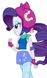 Size: 328x540 | Tagged: dead source, safe, artist:gerardogreiff, rarity, equestria girls, g4, my little pony equestria girls: friendship games, bedroom eyes, clothes, female, helmet, shorts, simple background, solo, tank top, transparent background, vector