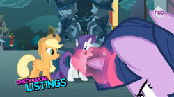 Size: 617x346 | Tagged: safe, screencap, applejack, rarity, twilight sparkle, g4, magic duel, magic