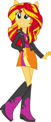 Size: 3000x7050 | Tagged: safe, artist:theshadowstone, sunset shimmer, equestria girls, g4, absurd resolution, eared humanization, female, ponied up, pony ears, simple background, solo, transparent background