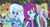 Size: 565x306 | Tagged: safe, screencap, cloudy kicks, curly winds, derpy hooves, drama letter, heath burns, mystery mint, rose heart, sandalwood, scribble dee, some blue guy, trixie, watermelody, wiz kid, equestria girls, g4, my little pony equestria girls: rainbow rocks, shake your tail, background human, cute, scribblebetes