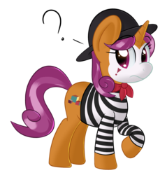 Size: 1280x1337 | Tagged: safe, artist:sykobelle, quiet gestures, pony, g4, princess spike, mime, simple background, solo, transparent background