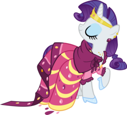 Size: 2828x2569 | Tagged: safe, rarity, pony, unicorn, g4, official, the best night ever, castle creator, clothes, dress, female, gala dress, glass slipper (footwear), high heels, high res, horn, jewelry, mare, rarity's first gala dress, shoes, simple background, solo, tiara, transparent background, vector