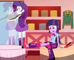 Size: 3732x3000 | Tagged: safe, artist:amante56, rarity, twilight sparkle, equestria girls, g4, clothes, feet, high res, ruby slippers, shoes, the wizard of oz, twilight sparkle (alicorn)
