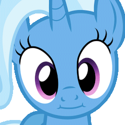 Size: 600x600 | Tagged: artist needed, safe, artist:dashiesparkle edit, edit, trixie, pony, unicorn, g4, :i, animated, cute, diatrixes, female, looking at you, mare, simple background, solo, transparent background, vector, vibrating, we bought two cakes