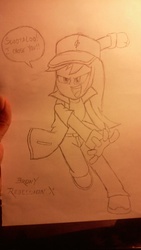 Size: 576x1024 | Tagged: safe, artist:deon miller, rainbow dash, equestria girls, g4, crossover, female, monochrome, pokémon, sketch, solo, traditional art