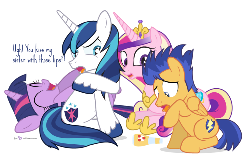 my little pony princess twilight sparkle and flash sentry kiss