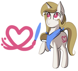 Size: 898x825 | Tagged: safe, artist:octavla, oc, oc only, oc:paint brush, pony, unicorn, clothes, cutie mark, scarf, solo