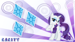 Size: 2560x1440 | Tagged: safe, artist:skrayp, rarity, g4, cutie mark, vector, wallpaper