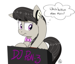 Size: 1171x1011 | Tagged: safe, artist:notenoughapples, octavia melody, g4, female, headphones, solo, turntable