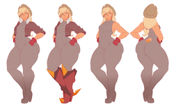 Size: 2625x1614 | Tagged: safe, artist:sundown, applejack, gem (race), g4, applebucking thighs, applebutt, ass, boots, butt, citrine, clothes, crossover, crystal, female, freckles, gem, gemsona, impossibly large thighs, jacket, large butt, pony coloring, solo, steven universe, suggestive description, the ass was fat, weapon
