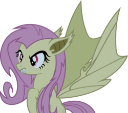 Size: 4498x4000 | Tagged: safe, artist:rexpony, fluttershy, do princesses dream of magic sheep, g4, absurd resolution, female, flutterbat, simple background, solo, transparent background, vector