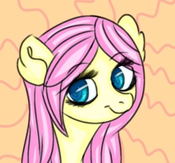 Size: 602x559 | Tagged: safe, artist:dolphininspace, fluttershy, g4, aura, ear fluff, eyelashes, female, smiling, solo