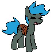 Size: 188x190 | Tagged: safe, artist:whatsapokemon, oc, oc only, oc:jade shine, pegasus, pony, animated, cute, eyes closed, happy, open mouth, pixel art, smiling, solo, stomping