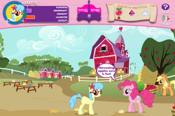 Size: 747x496 | Tagged: safe, screencap, applejack, pinkie pie, oc, oc:sketch, g4, adventures in ponyville