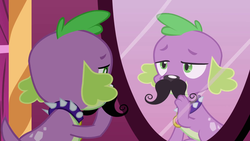 Size: 1920x1080 | Tagged: safe, screencap, spike, dog, equestria girls, g4, male, moustache, solo, spike the dog