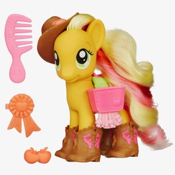 Size: 1600x1600 | Tagged: safe, applejack, earth pony, pony, g4, boots, brushable, fashion style, female, hat, irl, mare, photo, rainbow power, solo, toy