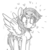 Size: 510x519 | Tagged: dead source, safe, artist:xieril, rainbow dash, pegasus, pony, g4, beanbrows, chest fluff, cute, dashabetes, eyebrows, eyebrows visible through hair, female, grayscale, heart, heart eyes, mare, monochrome, simple background, solo, spread wings, starry eyes, white background, wingding eyes, wings