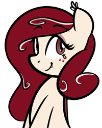 Size: 1018x1270 | Tagged: safe, artist:furrgroup, oc, oc only, oc:cherri crimzon, bat pony, pony, cute, fangs, freckles, simple background, slit pupils, solo, white background