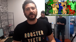 Size: 1440x808 | Tagged: safe, artist:lightningarora, human, achievement hunter, adam kovic, bruce greene, funhaus, irl, irl human, photo, ponified, rooster teeth, sean poole, spoole, video, video game