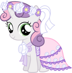 Size: 2820x2833 | Tagged: safe, sweetie belle, a canterlot wedding, g4, official, castle creator, clothes, dress, female, flower filly, high res, simple background, solo, transparent background, vector