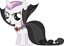 Size: 2867x2061 | Tagged: safe, sweetie belle, vampire, g4, luna eclipsed, official, castle creator, clothes, costume, female, high res, nightmare night costume, simple background, solo, transparent background, vector