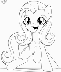 Size: 663x777 | Tagged: safe, artist:allyster-black, fluttershy, pegasus, pony, g4, cute, female, sketch, smiling, solo