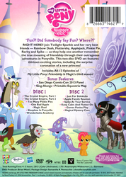 Size: 1069x1500 | Tagged: safe, babs seed, discord, king sombra, olden pony, trixie, draconequus, earth pony, pony, unicorn, g4, season 3, ascot, ascot tie, cape, clothes, cufflinks, cuffs (clothes), cummerbund, dvd cover, female, filly, foal, hat, mare, monocle, monocle and top hat, suit, text, top hat, trixie's cape, trixie's hat