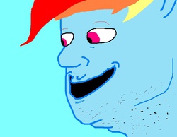 Size: 855x662 | Tagged: artist needed, safe, rainbow dash, g4, 1000 hours in ms paint, disguise, female, incognito, ms paint, smiling, solo, wat