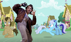 Size: 640x382 | Tagged: safe, doctor whooves, time turner, human, g4, hackerman, irl, irl human, kung fury, photo, time travel