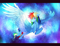 Size: 2451x1879 | Tagged: safe, artist:loukaina, rainbow dash, g4, chromatic aberration, female, flying, solo