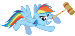 Size: 8000x3875 | Tagged: safe, artist:birthofthepheonix, rainbow dash, g4, croquet, croquet mallet, female, mallet, simple background, solo, transparent background, vector