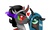 Size: 590x352 | Tagged: safe, artist:pinkdiamondtiara, king sombra, queen chrysalis, changeling, changeling queen, pony, unicorn, g4, female, male, nose kiss, ship:chrysombra, shipping, straight