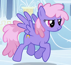 Size: 435x395 | Tagged: safe, screencap, rainbowshine, pegasus, pony, g4, sonic rainboom (episode), background pony, cropped, female, solo, trotting