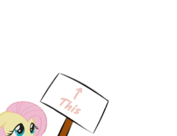Size: 862x666 | Tagged: artist needed, safe, fluttershy, pegasus, pony, g4, cute, female, floppy ears, mare, meme, peeking, reaction image, shy, shyabetes, sign, simple background, solo, this, this fluttershy, transparent background, vector
